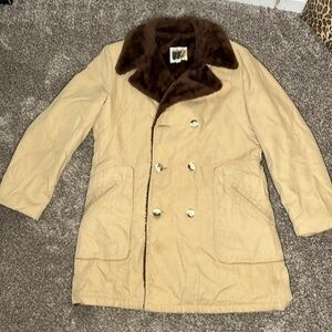 Vintage William Barry Andre Shearling Coat Made in USA 40 Farm chore coat